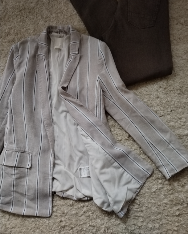  H&M Linen blend sako ☆ Vel 38/M ☆ slika #1