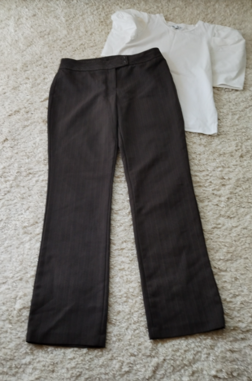 F&F ☆ braon pantalone na prugice ☆ 40/L ☆ slika #2