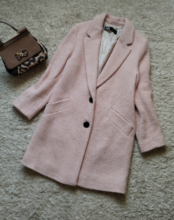 ZARA tvid kaput pastelno roze ☆ Vel 36/S ☆ slika #1