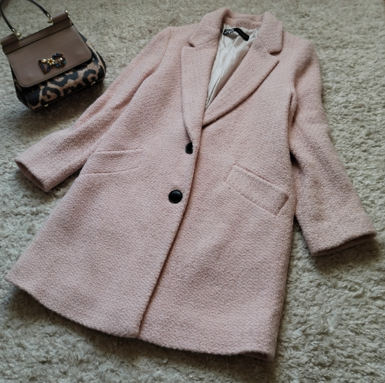 ZARA tvid kaput pastelno roze ☆ Vel 36/S ☆ slika #2