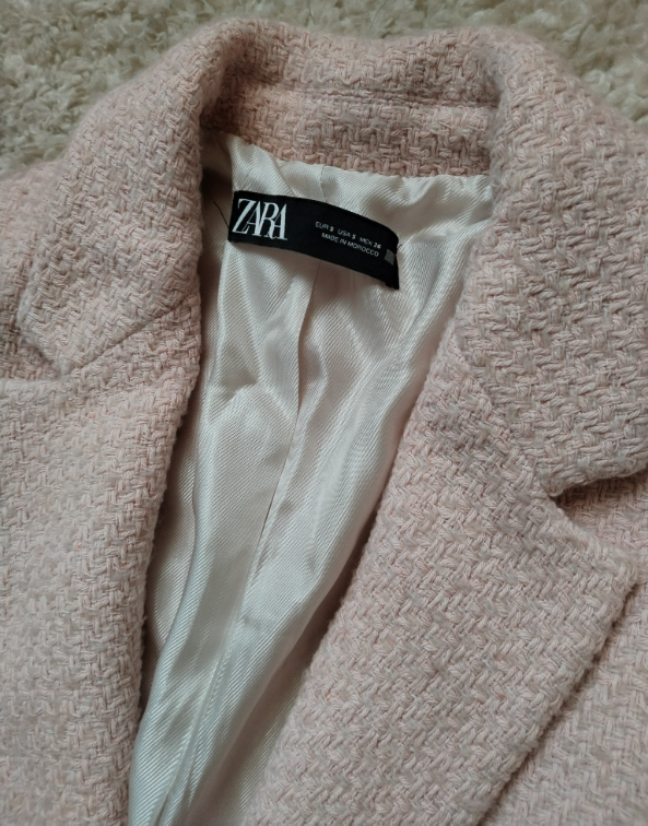 ZARA tvid kaput pastelno roze ☆ Vel 36/S ☆ slika #3