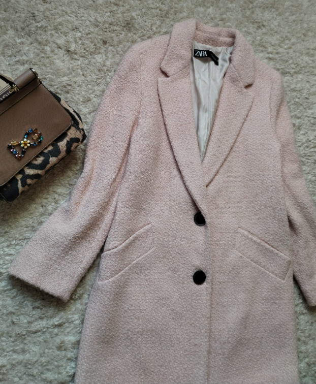 ZARA tvid kaput pastelno roze ☆ Vel 36/S ☆ slika #5