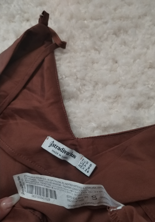 STRADIVARIUS braon saten haljina slika #2