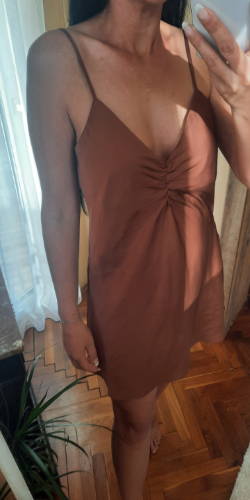 STRADIVARIUS braon saten haljina