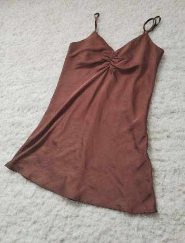 STRADIVARIUS braon saten haljina thumbnail #4