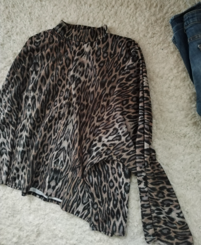 ZARA leopard široka duks bluza thumbnail #4