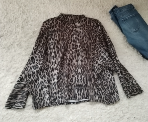 ZARA leopard široka duks bluza thumbnail #2
