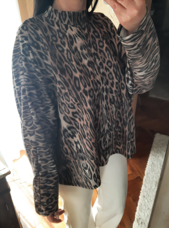 ZARA leopard široka duks bluza slika #1