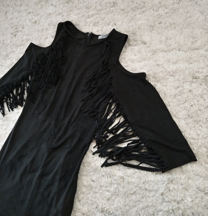 BERSHKA velur haljina sa resama Top slika #3