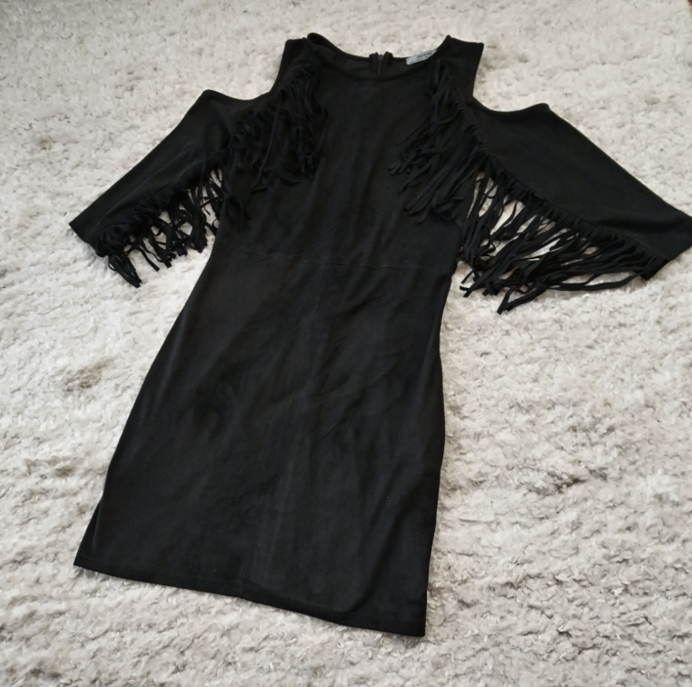 BERSHKA velur haljina sa resama Top slika #2