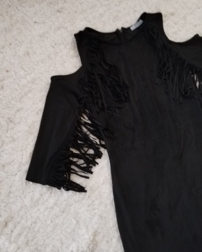 BERSHKA velur haljina sa resama Top