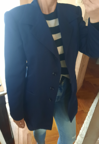 Sako duži strukiran indigo 