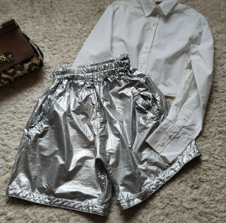 MONA silver visoki struk šorc ☆ Vel 38/M ☆ slika #1