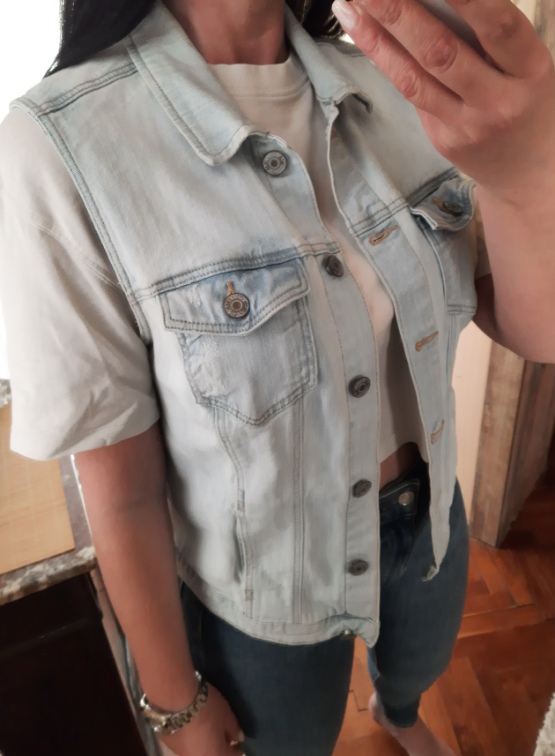 BERSHKA teksas prsluk slika #2