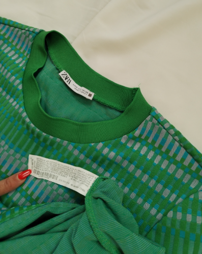 ZARA bluza majica smaragdno zelena