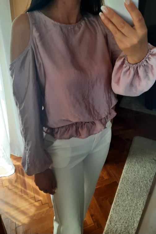 BERSHKA bluza sa otvorenim ramenima slika #2