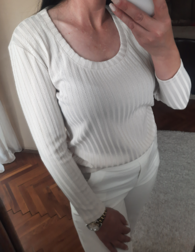 MANGO bluza puderaste krem boje
