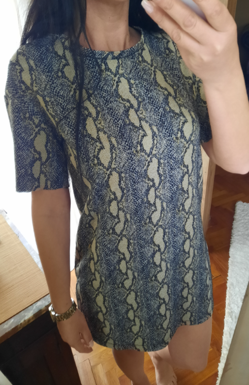 Haljina snake print sa zlatkastim nitima slika #3