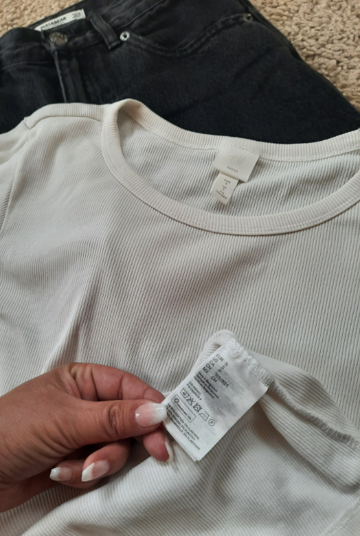 H&M basic streč majica rebrasta slika #2