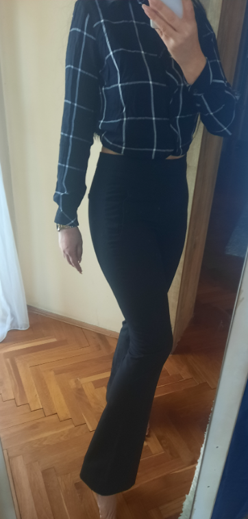 ZARA uske sa zvonastim nogavicama duboke pantalone slika #4