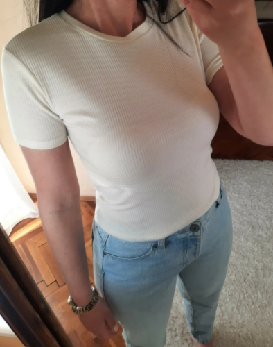 Zara nude krem majica 