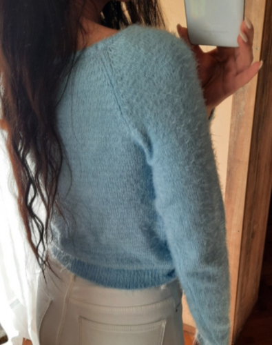 SHEIN mekani dzemper crop čupavkast svetlo plavi thumbnail #3