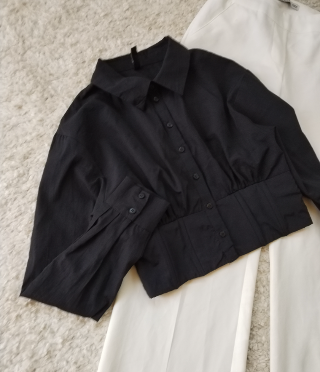 H&M crop kosulja donji deo ustručen kao korset slika #5