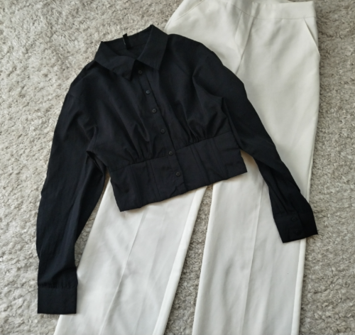 H&M crop kosulja donji deo ustručen kao korset thumbnail #4