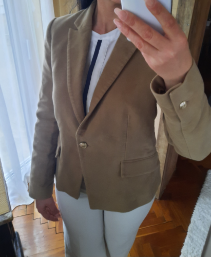 MANGO plišani sako sa zlatnim dugmicima