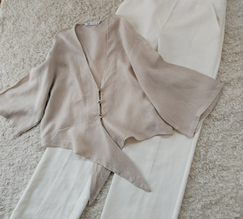 ZARA ☆ XS oversize bluza ☆ 100% Linen ☆ slika #3
