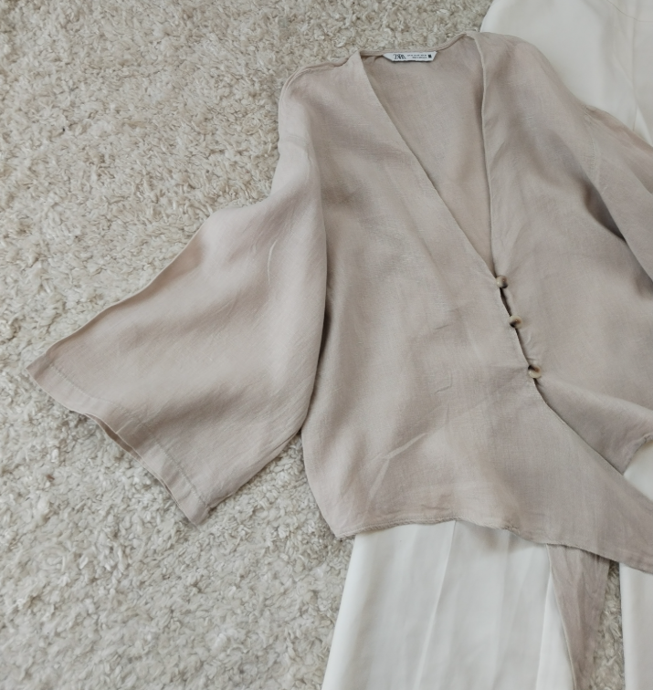 ZARA ☆ XS oversize bluza ☆ 100% Linen ☆ slika #5