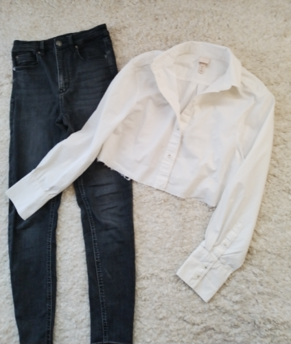 H&M oversized crop kosulja isfazonirana thumbnail #4