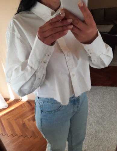 H&M oversized crop kosulja isfazonirana thumbnail #5