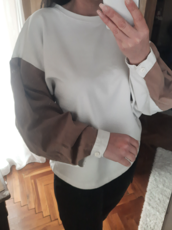 ZARA duks oversized sa kosulja rukavima slika #2