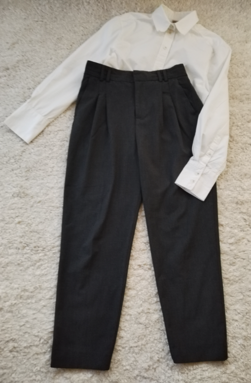 ZARA top pantalone sive boje sa faltama  slika #4