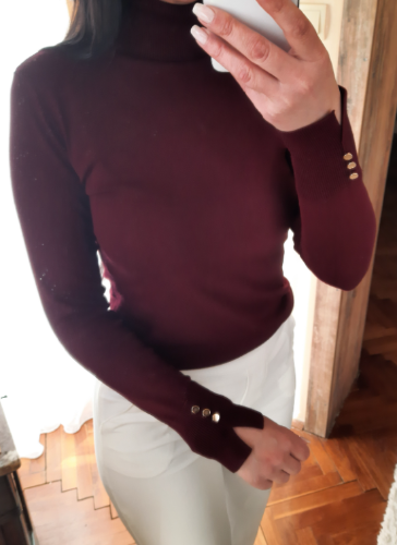 MOHITO bordo uska rolka sa dugmicima