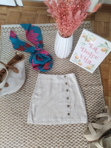 Pull and Bear suknja od lana i viskoze