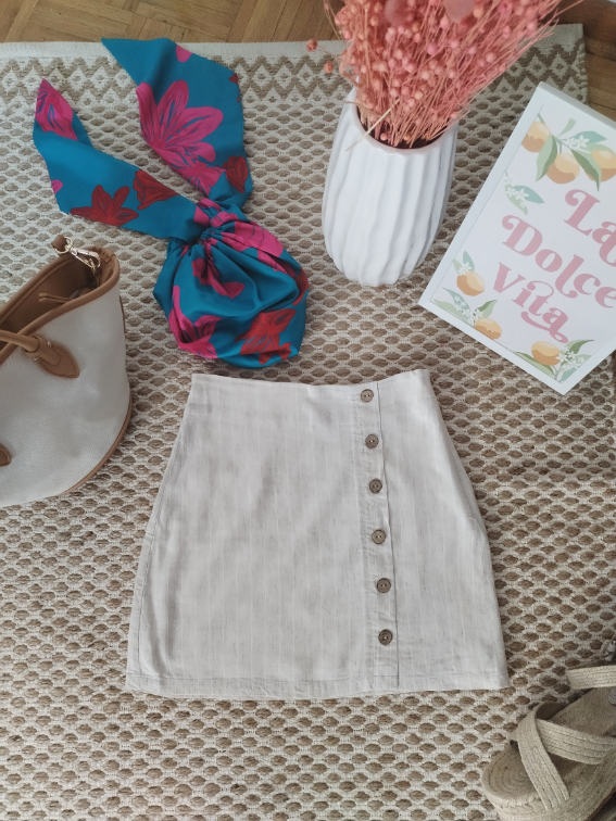 Pull and Bear suknja od lana i viskoze slika #2