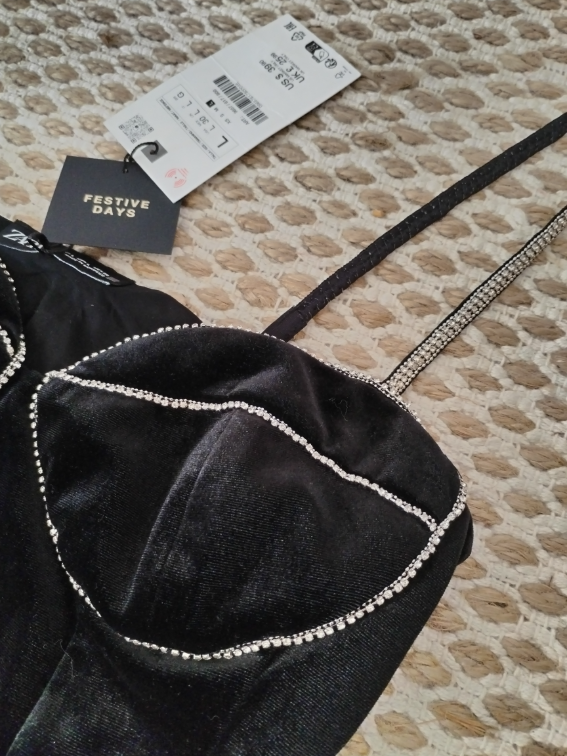 Zara novi plišani elegantni bodi M/L slika #4