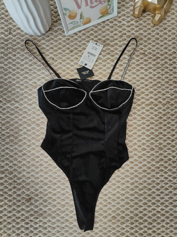 Zara novi plišani elegantni bodi M/L slika #2