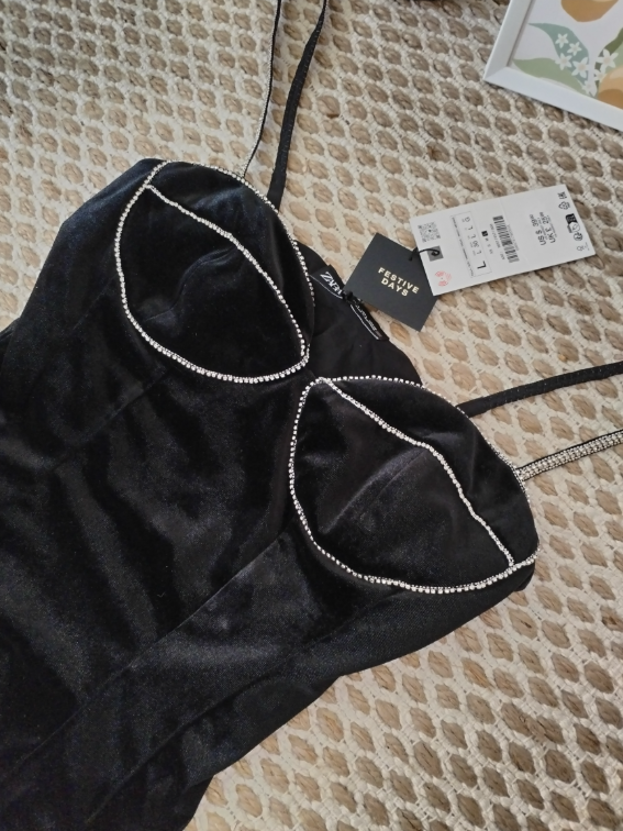 Zara novi plišani elegantni bodi M/L slika #3