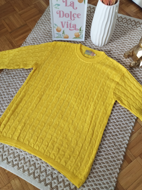 Džemper sa pletenicama L-2XL slika #5