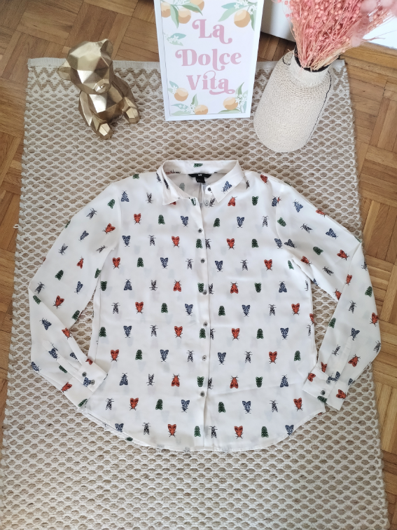 H&M nova bluza sa leptiricama slika #2