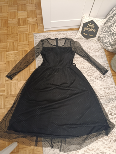 Crna italijanska haljina sa tilom