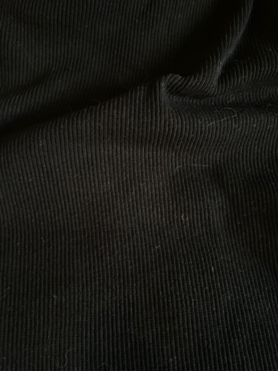 Crna letnja haljina od rebrastog pamuka ♠️ slika #2