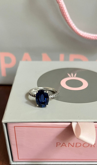 Pandora Sparkling Statement Blue Halo prsten slika #3