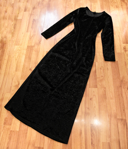 🥀🖤 Velvet gothic maxi brokatna haljina