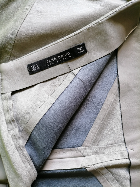 Siva suknjica Zara od eko kože  L slika #4