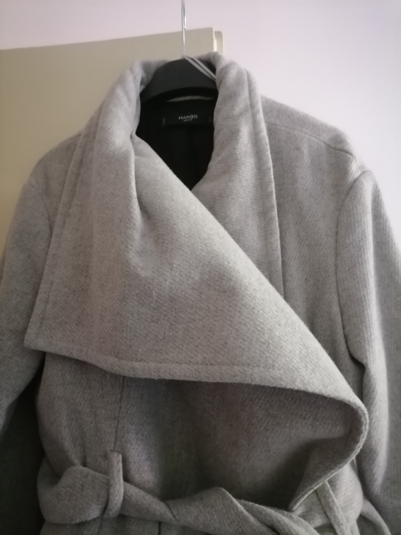 Sivi vuneni kaput Mango  L slika #2