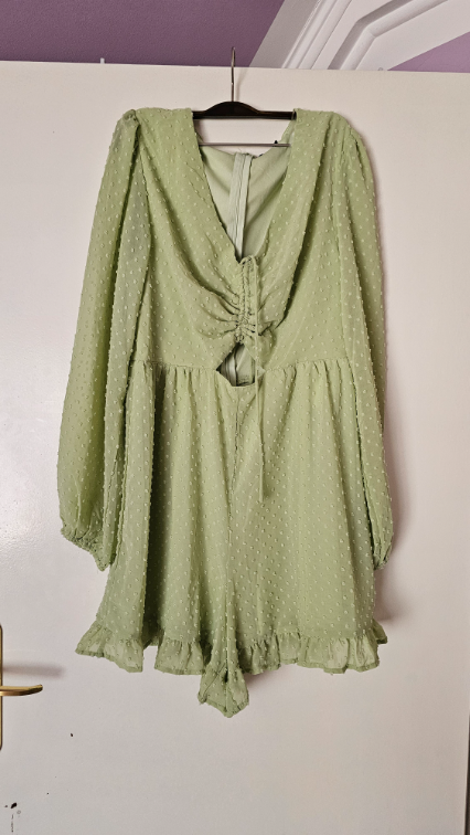 FB SISTER zelena haljina dugih rukava slika #2